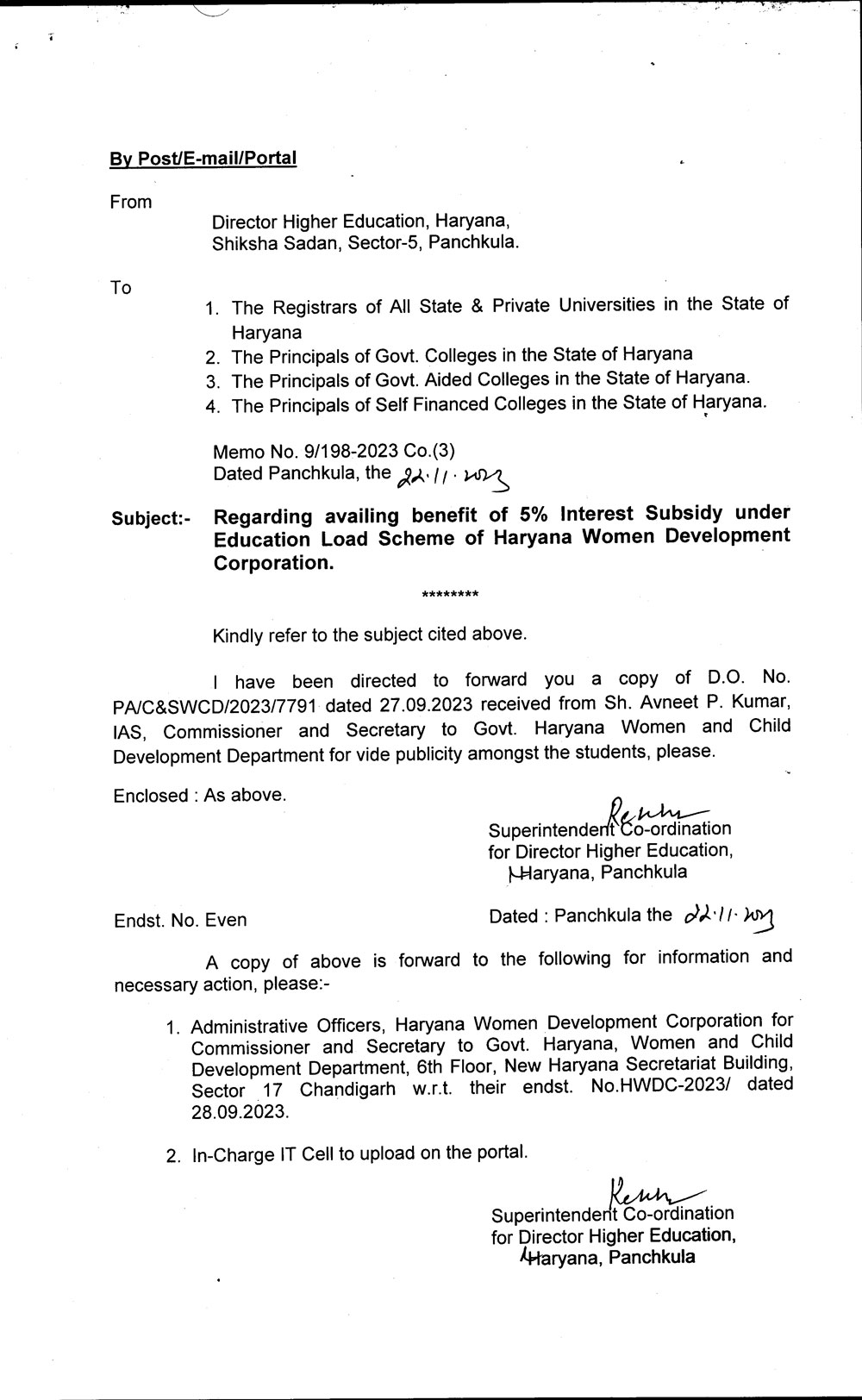 Subsidy under Education Load Scheme