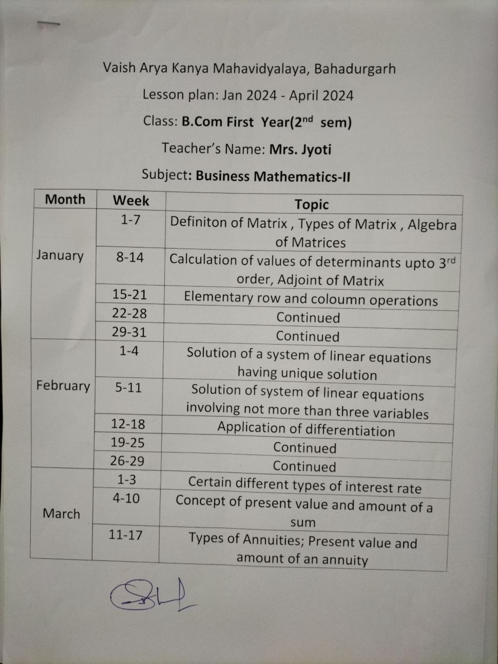 Lesson Plan 2023-24